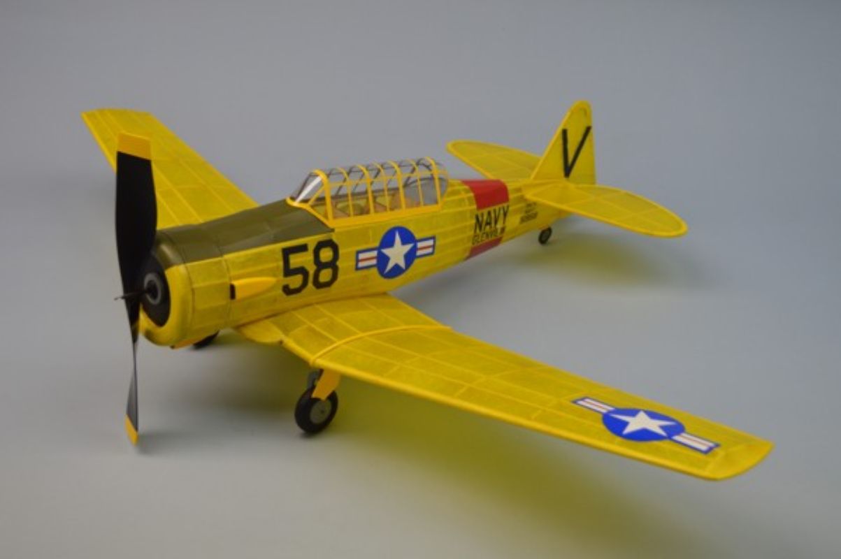 Balsa Glider - 30" AT-6 Texan features precision laser-cut balsa, 30" wingspan, vibrant decals, and easy assembly for all modelers.