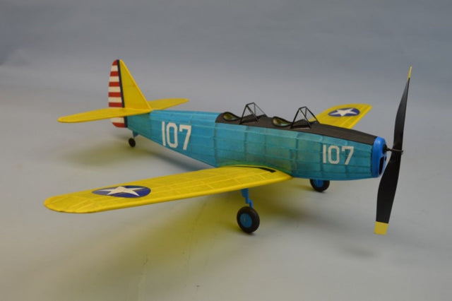 Balsa Glider - 30" Fairchild PT-19 model featuring a 30-inch wingspan, precision laser-cut parts, and vibrant decals.