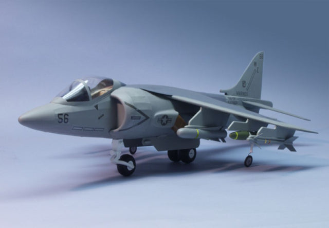 Authentic 17" balsa wood glider model of the AV-8B Harrier, perfect for aviation enthusiasts and hobbyists.