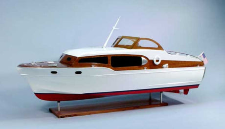 Detailed wooden model kit of the 1953 Chris Craft Cruiser, perfect for collectors and hobbyists.