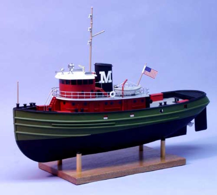 Detailed 1/72 scale wooden model kit of the Tug Carol Moran, perfect for static display or remote control use.