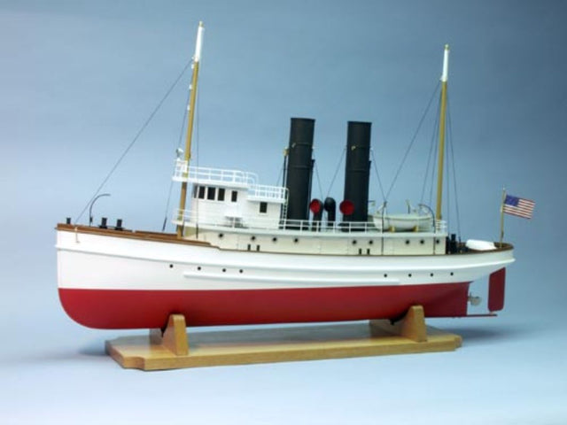 Wooden model kit of the Lackawanna Tug, 33 inches, perfect for maritime enthusiasts and collectors.