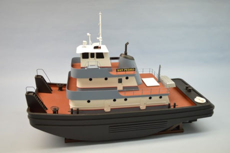 Alt text: "30-inch wooden San Pedro River Pushboat model kit, ideal for crafting enthusiasts and collectors."