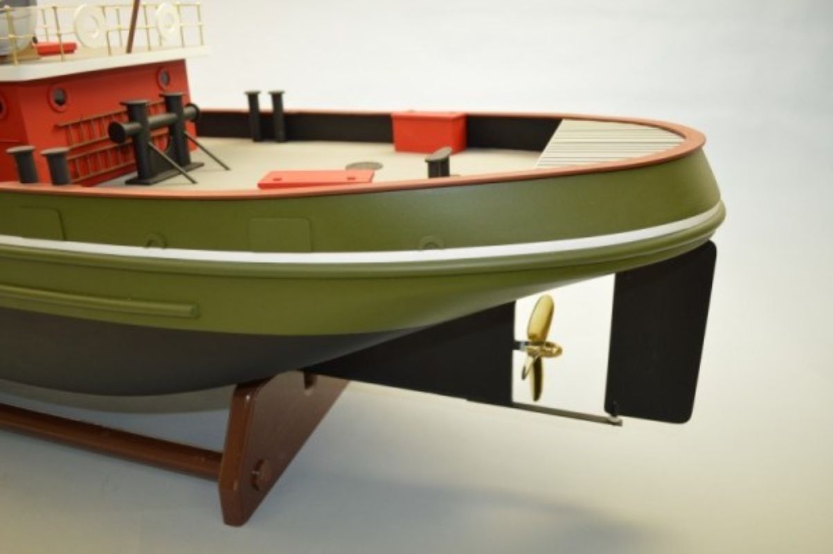 Detailed wooden model ship kit of the 50" Carol Moran Tug, perfect for enthusiasts and collectors.