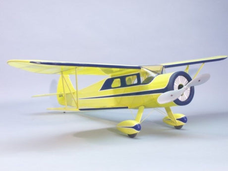 Balsa Glider model featuring a 35-inch wingspan, laser-cut balsa parts, and designed for electric R/C flying.