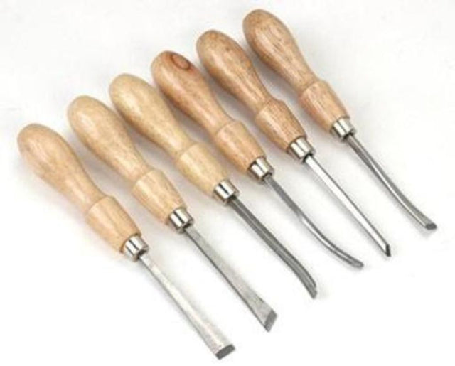 Assorted pack of 6 Excel carving tools designed for precision and comfort, ideal for artists and DIY enthusiasts.