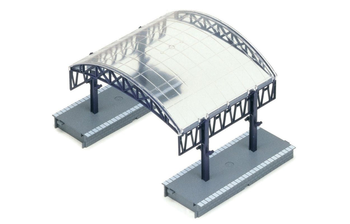 Hornby Station Over Roof Kit (197mm) adds authenticity to model railways with easy push-together assembly and stylish design.