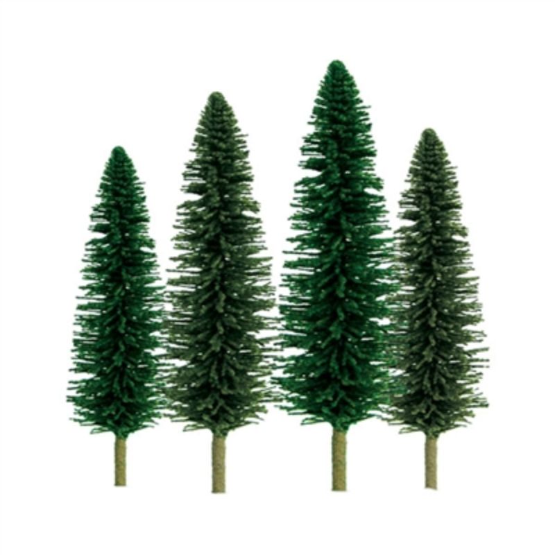 Realistic Econo Cedar trees (100-150mm, 24-pack) designed for enhancing model railways and dioramas with vibrant greenery.