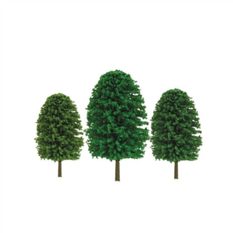 A set of 12 Eco Trees ranging from 125mm to 175mm, crafted for realistic model scenery and eco-friendly landscapes.