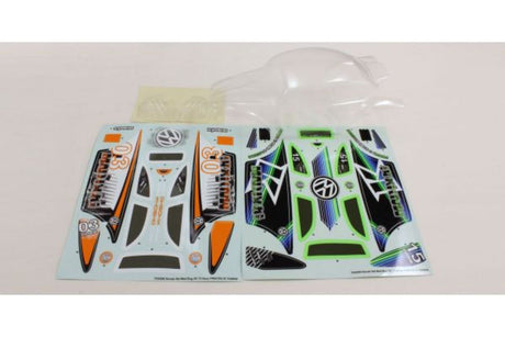 Clear replacement body shell for Kyosho Mad Bug RC vehicle, durable, customizable, perfect for off-road adventures.