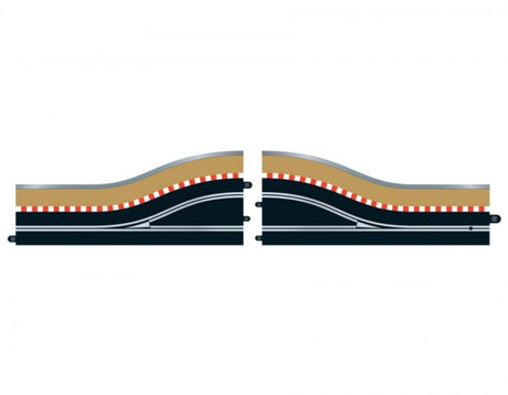 Right-hand digital pit lane accessory for Scalextric, featuring sensors for lap tracking and versatile track configuration.