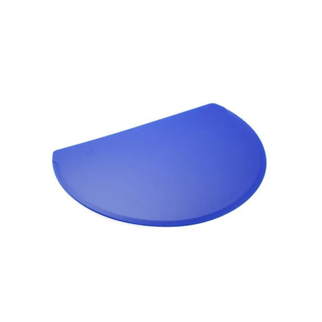 Blue dough scraper (198x149mm) made from heat-resistant polypropylene, ideal for mixing, spreading, and scraping batters and frostings.