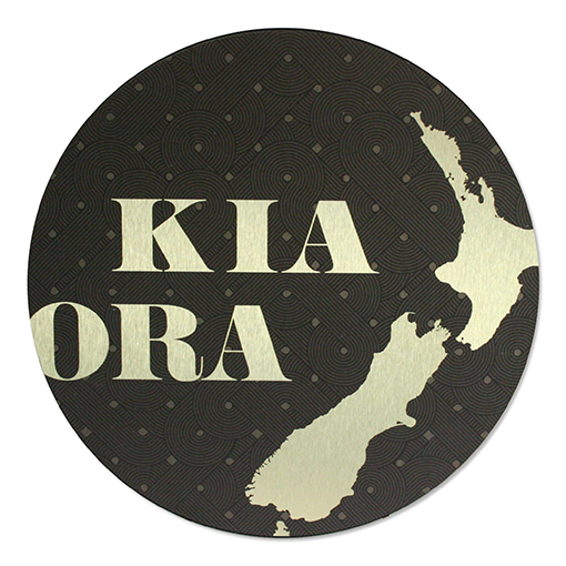 Kia Ora - Printed Brushed Circle- Wall Art