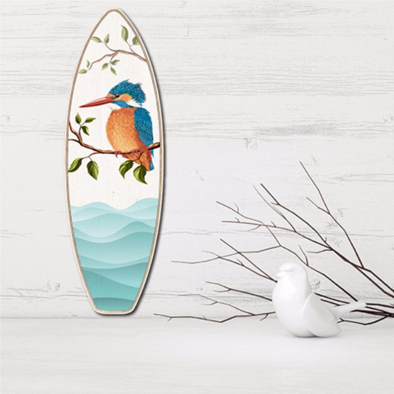 Vibrant Kingfisher wall art on eco-friendly ply wood, perfect for enhancing decor and promoting sustainable living.