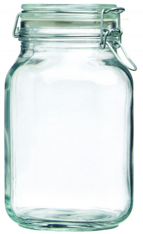 A set of 6 Bormioli Rocco Fido 2 Litre jars featuring airtight closures, perfect for preserving and stylish kitchen storage.