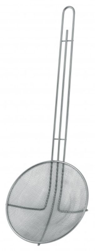 Stainless steel Chef Inox skimmer, 160mm round mesh design for efficient straining and serving in the kitchen.