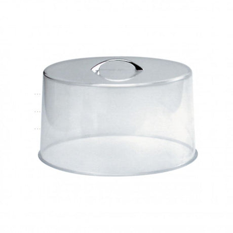 Elegant 30cm Chef Inox cake cover with chrome handle, perfect for keeping desserts fresh and stylishly presented.