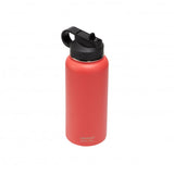 Stylish coral insulated stainless steel bottle, 900ml, keeps drinks hot for 12 hours and cold for 24, perfect for all activities.