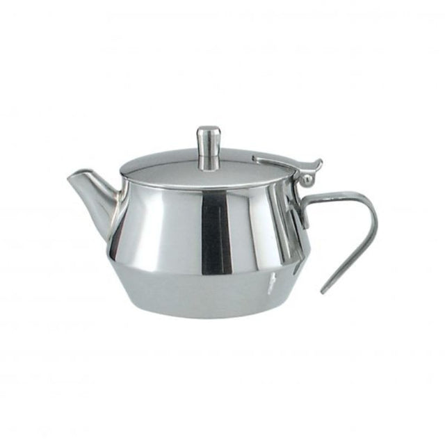 Elegant stainless steel teapot from Tablekraft, 0.3Lt capacity with hinged lid, perfect for serving tea at any occasion.