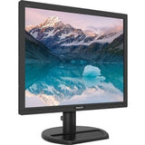 Philips 170S9A 17" SXGA monitor in textured black, featuring LowBlue mode, built-in speakers, and vivid 1280 x 1024 resolution.