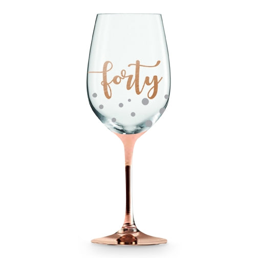 Elegant 40 rose gold stem wine glasses holding 430ml, perfect for enhancing your wine experience at any occasion.