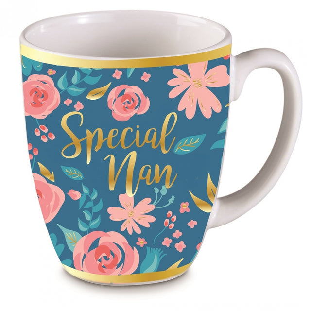 Ceramic 11oz mug with a unique design, ideal for coffee or tea, featuring a comfortable handle and microwave-safe durability.