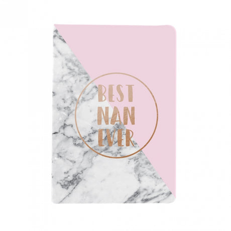 Elegant 18x13cm marble notebook with high-quality paper, perfect for on-the-go notes and stylish desk display.