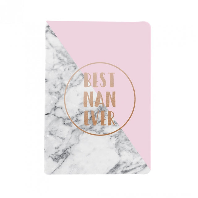 Elegant 18x13cm marble notebook with high-quality paper, perfect for on-the-go notes and stylish desk display.