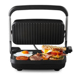 Café Style 2-Slice Sandwich Press with AnyHeight Control for perfect sandwiches, stainless steel finish, non-stick coating.