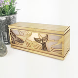 LED tealight box made of sustainable bamboo and acrylic, USB-powered for a warm, safe glow in kids' rooms or living spaces.