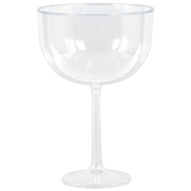 Clear plastic jumbo wine glasses pack of 4, each holding 1.3L, perfect for parties and easy to clean.