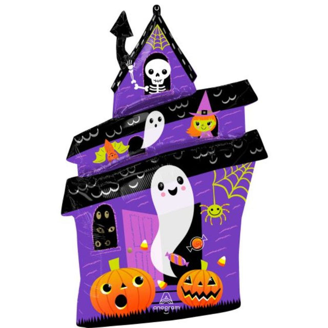 SuperShape XL Halloween Haunted House balloon, 58cm x 81cm, vibrant design for spooky decor and memorable photo ops.