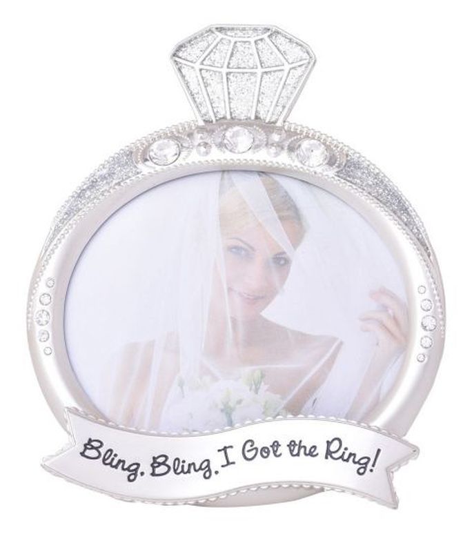 Bling Ring Photo Frame (4 x 4") with sparkling design, perfect for showcasing cherished memories in style.