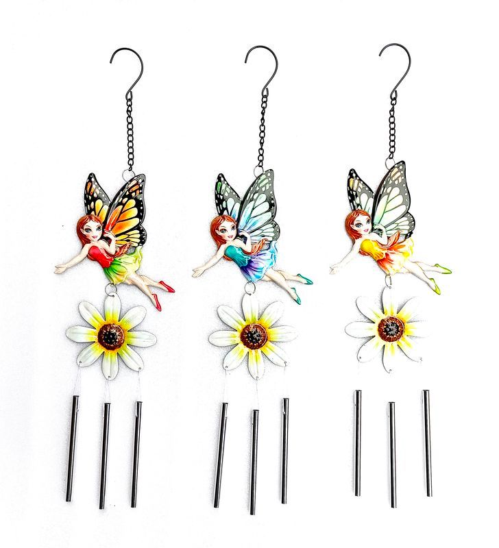 Chime - Metal B/Fly Fairy 62cm (Set of 6 Assorted)