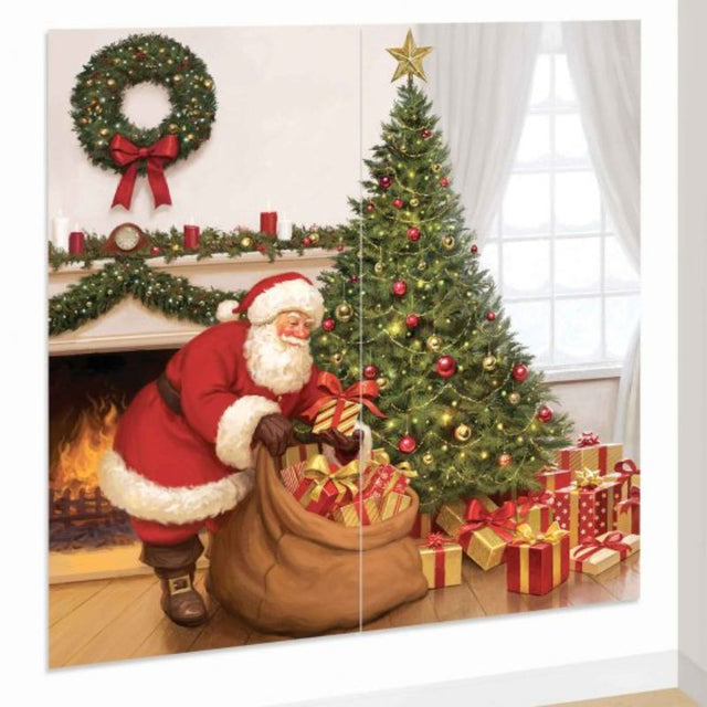 Vibrant Santa Claus wall decorations in a pack of 2, perfect for creating festive holiday cheer in any space.