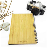 Eco-friendly Bamboo Journal featuring a fern design, ideal for travel notes, sketches, and journaling on luxury paper.