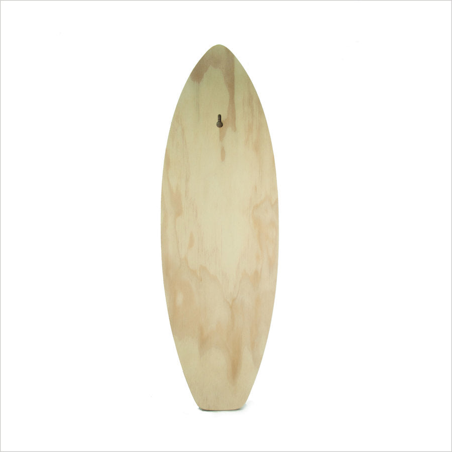 Vibrant plywood surfboard wall art featuring a fishing scene, 50cm, perfect for coastal decor and easy to hang.