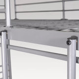 Makers Stacka Commercial Bunk in Gull Grey, durable steel design, meets safety standards, transforms into two single beds.