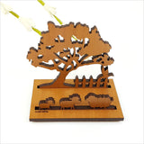 Elegant card holder featuring the Pohutukawa Tree design, crafted from laser cut NZ veneer, measuring 9cm tall.