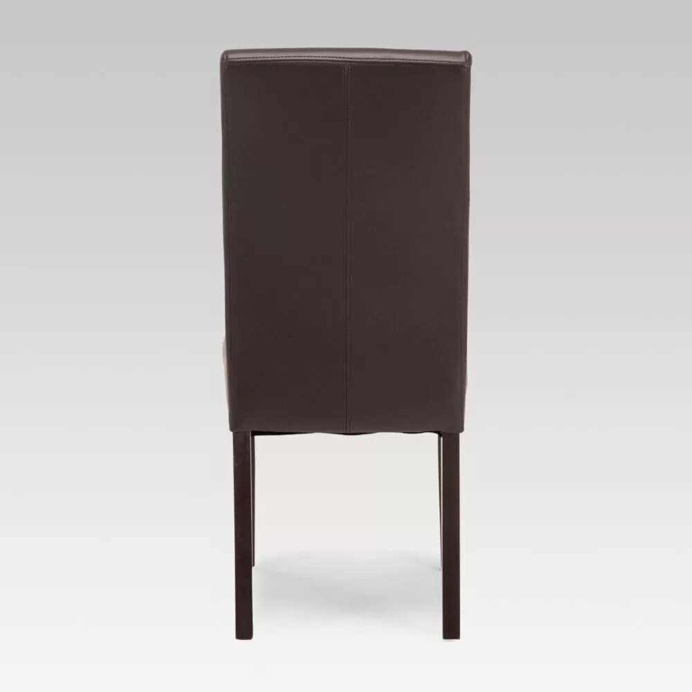 Vienna Dark Brown Dining Chair with high back, rubberwood frame, and easy-care PU upholstery for comfort and elegance.