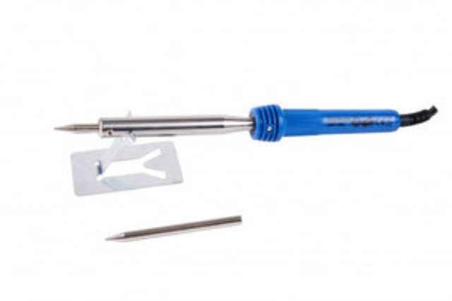 Soldering Iron 80W Hot Devil for precise soldering, includes stand and spare tip, ideal for electronics and crafts.