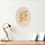 Elegant 28cm plywood wall art featuring Kowhai blossoms by Sarah Featon, perfect for nature lovers.