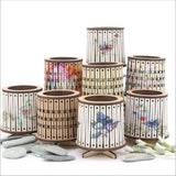 Elegant round LED tealight holder with floral design and color-changing candle, perfect for enhancing home ambiance.