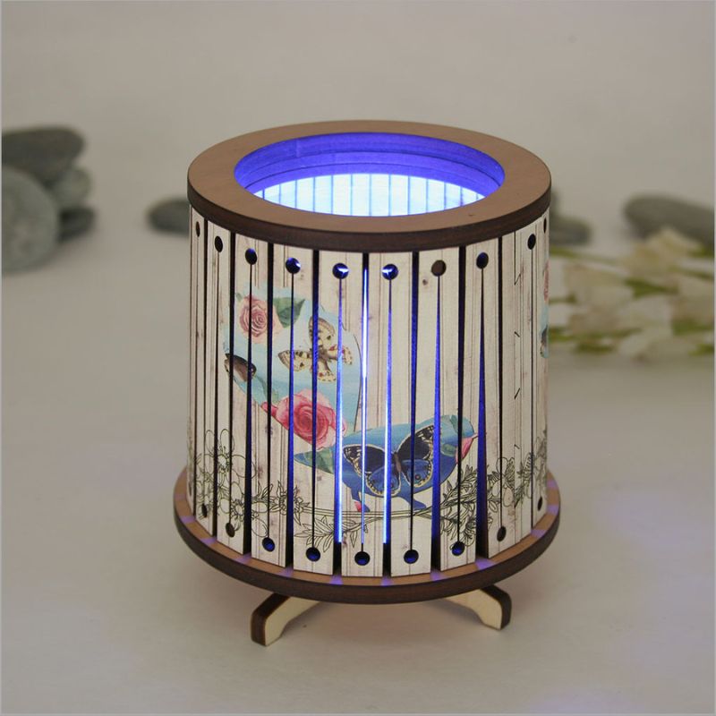 Round LED Tealight Holder - Floral Fantail