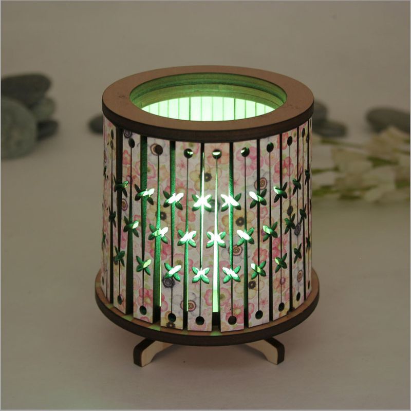 Round LED Tealight Holder - Floral Pacific