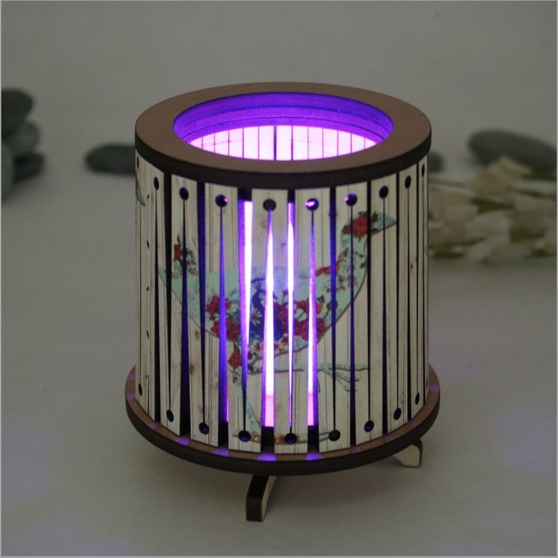 Round LED Tealight Holder - Floral Pukeko (8.5cm)