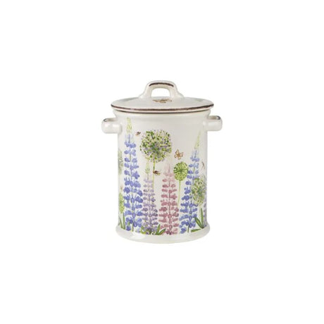 Cottage Garden Butterfly storage jar, 180mm tall, stylishly organizes kitchen essentials with a beautiful butterfly design.