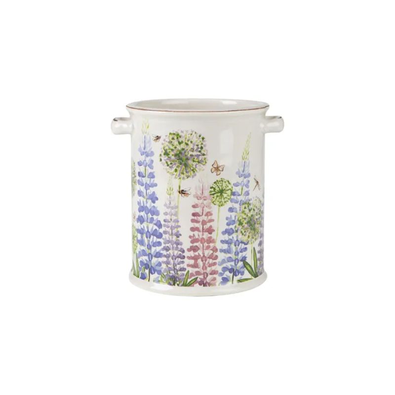 Charming Cottage Garden utensil pot, 185mm tall, perfect for organizing kitchen tools with rustic decor style.