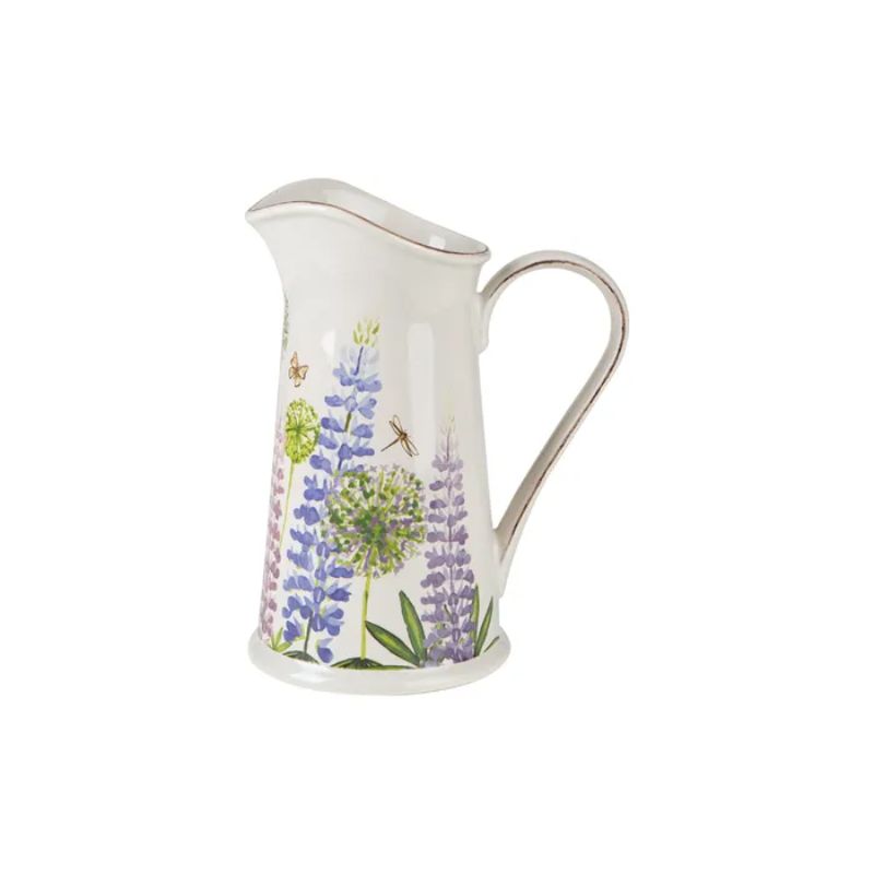 Elegant Cottage Garden Jug, 228mm high with floral motifs, perfect for serving drinks and enhancing your dining table.