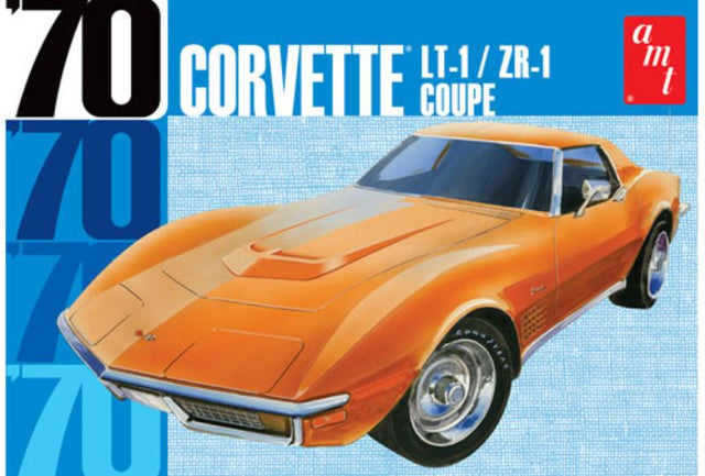 Plastic model kit of a 1970 Chevy Corvette Coupe in 1/25 scale, perfect for hobbyists and collectors.